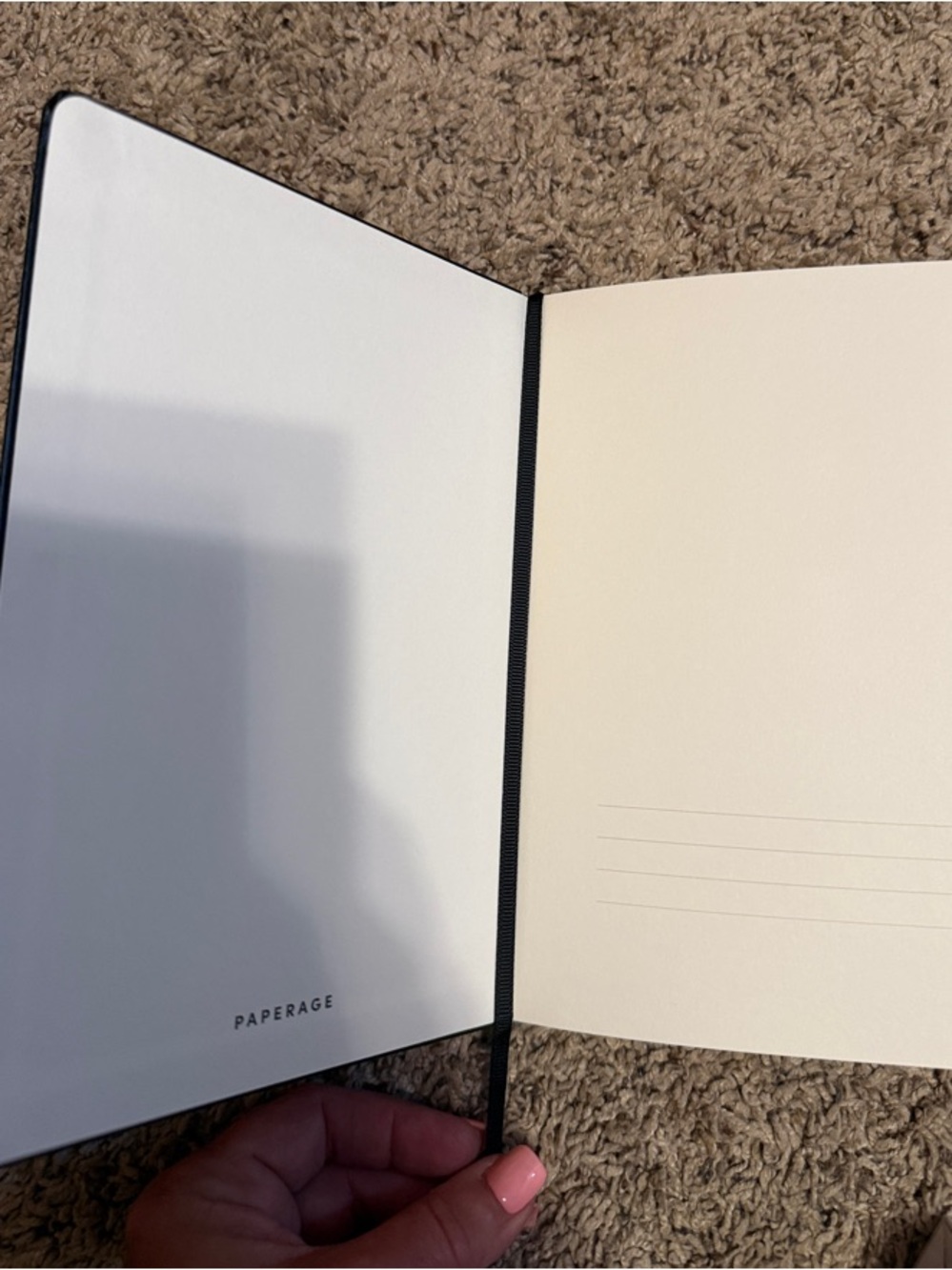 Paperage Notebook with Black Elastic and Cream Pages